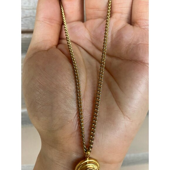 Celine 92 Gold-plated Rhinestone Pendant Necklace 42.5cm-48cm - Picture 4 of 6